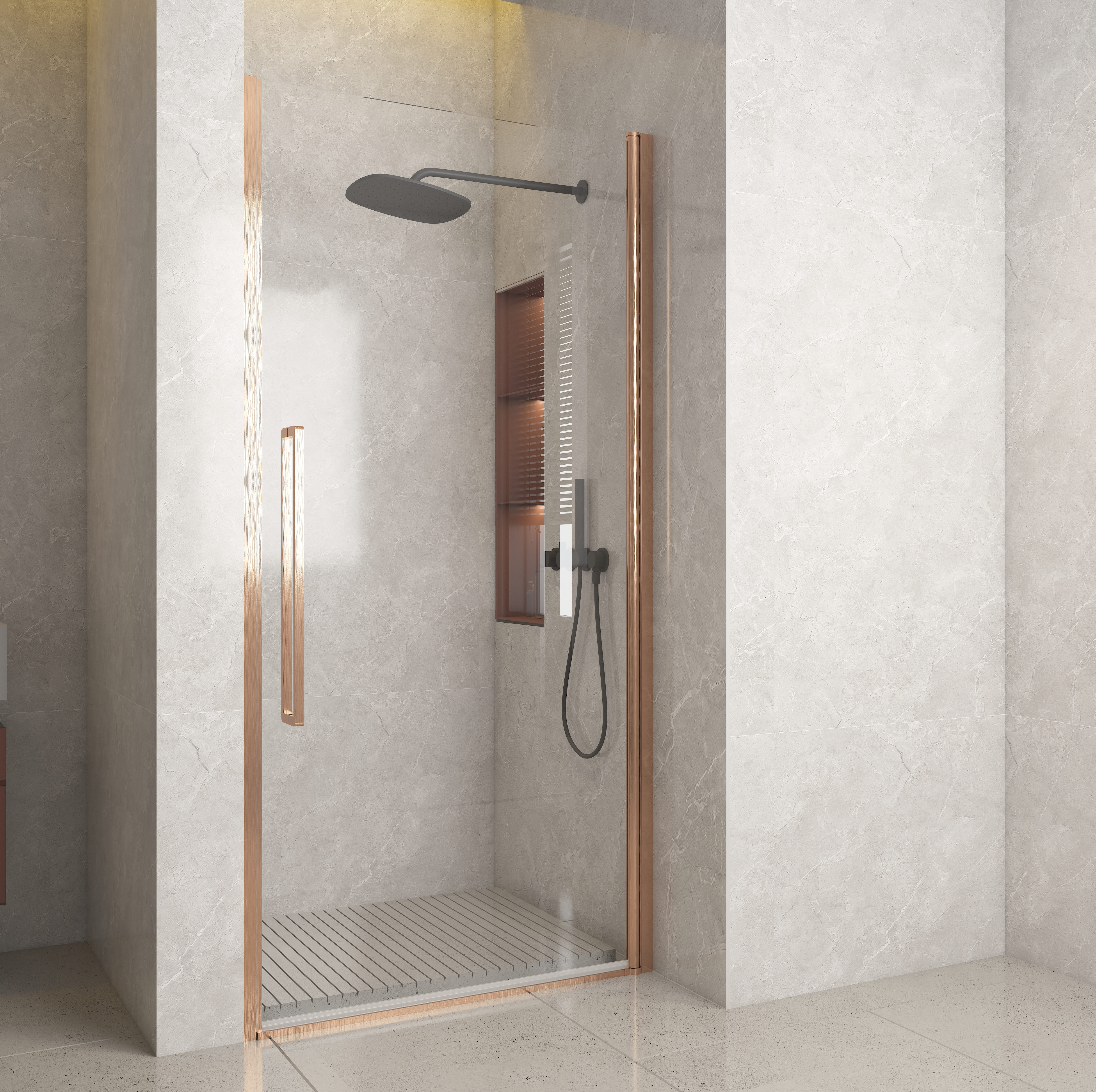 Pasa Giro de Luxe front draaideur 70*200 cm Brush Copper