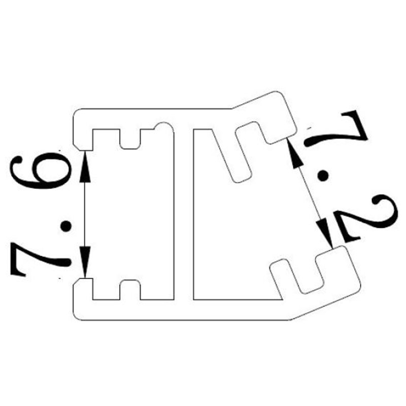 Set chrome profielen Pasa Penta 200 cm