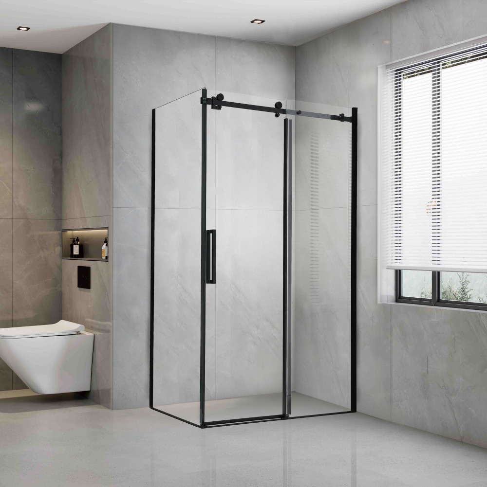 Clear Roller Cuadra Black Edition zijwand 80*200 cm