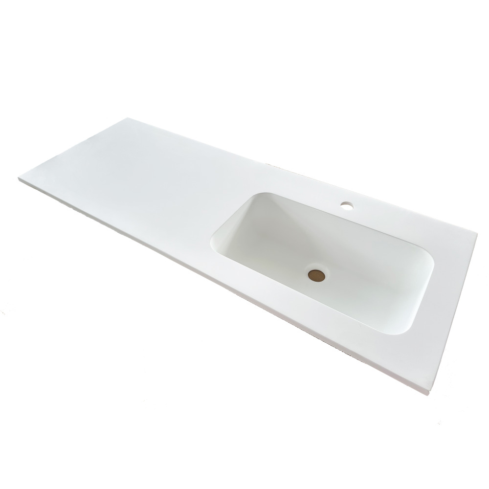 Wastafel Lunastone 120*46, A-symmetrisch Links of Rechts, 1 Kraangat, no overflow