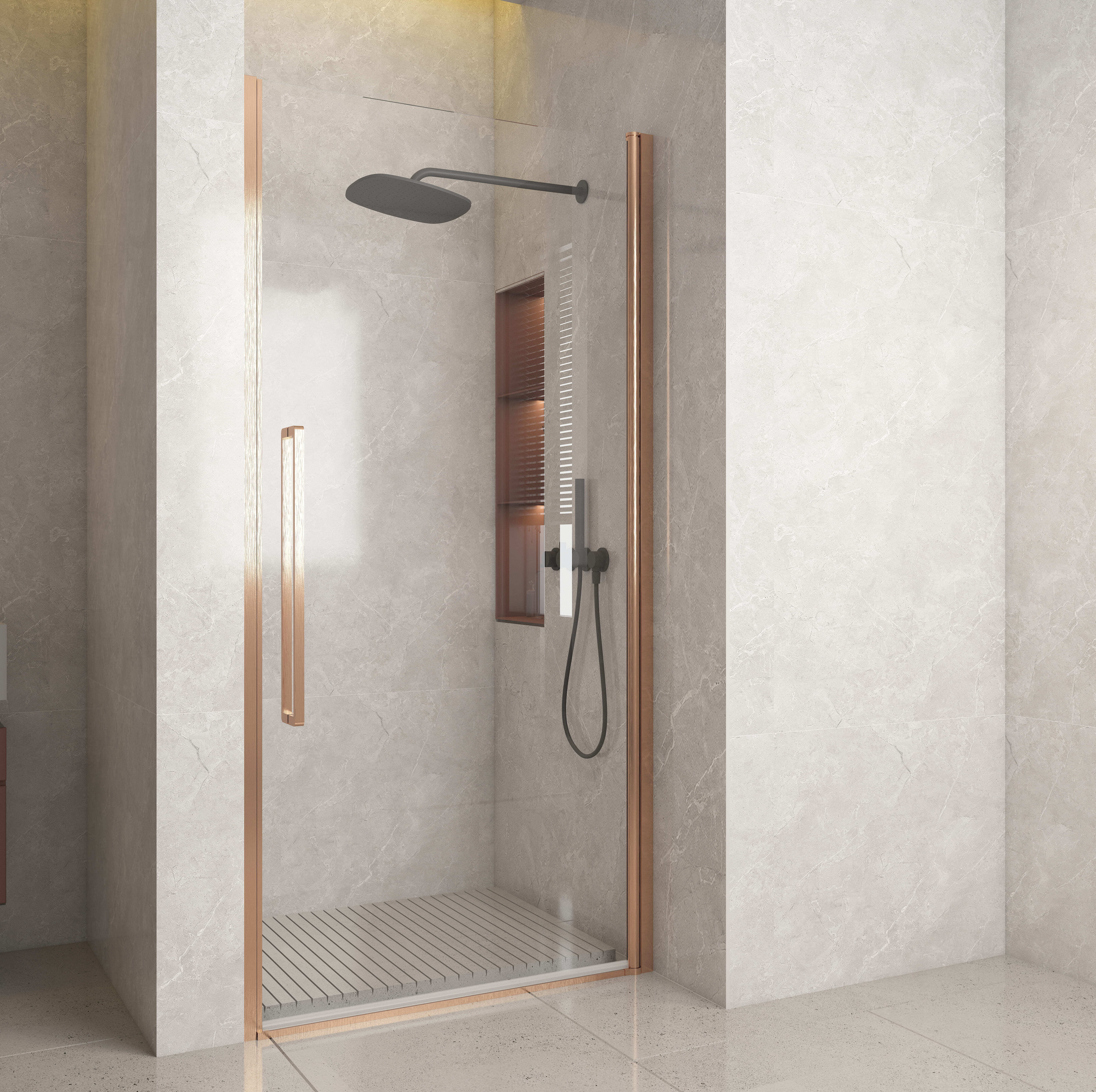 Pasa Giro de Luxe front draaideur 100*200 cm Brushed Copper